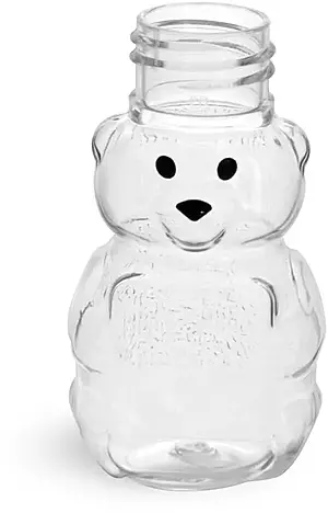 1.5 oz Clear PET Honey Bears (Bulk), Caps NOT Included