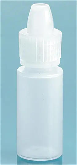 6 cc Natural LDPE Dropper Bottles w/ Natural Ribbed Caps & Controlled Dropper Tip Inserts