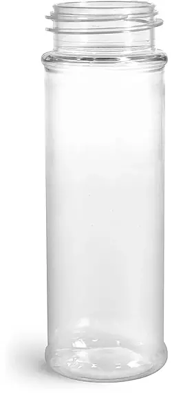 5.75 oz Clear PET Spice Bottles (Bulk), Caps NOT Included