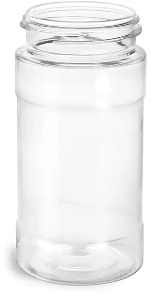 8 oz Clear PET Spice Bottles (Bulk), Caps NOT Included