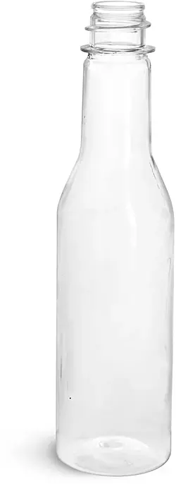 5 oz Clear PET Sauce Bottles (Bulk), Caps Not Included