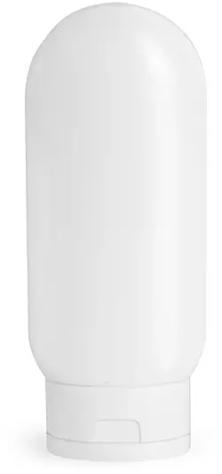 2 oz White HDPE Tottles w/ White Caps