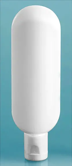 1 oz White HDPE Tube Bottles w/ Snap Top Dispensing Caps