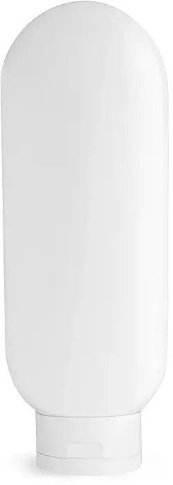 8 oz White HDPE Tottles w/ White Caps