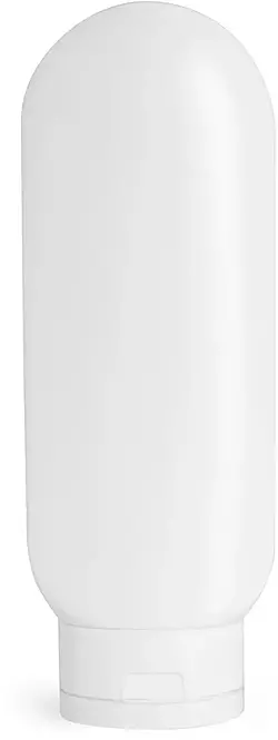 6 oz White HDPE Tottles w/ White Caps