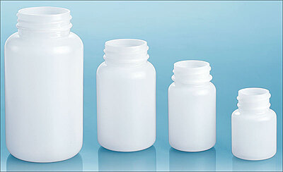 500 cc Natural HDPE Pharmaceutical Rounds (Bulk), Caps Not Included