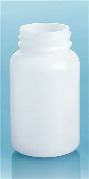 120 cc Natural HDPE Pharmaceutical Round Bottles (Bulk), Caps Not Included