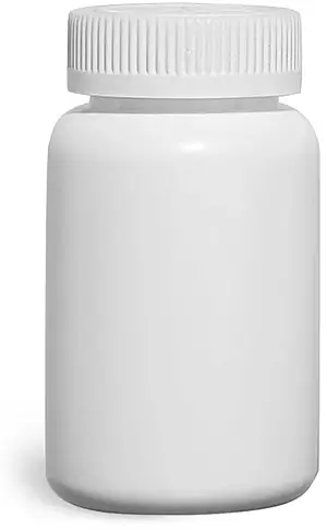 200 cc Plastic Bottles, White HDPE Pharmaceutical Rounds w/ White Child Resistant Induction Lined Caps