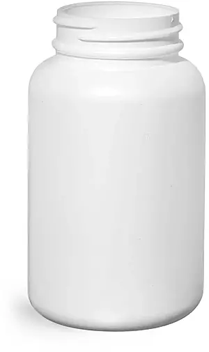 200 cc White HDPE Pharmaceutical Round Bottles (Bulk), Caps NOT Included