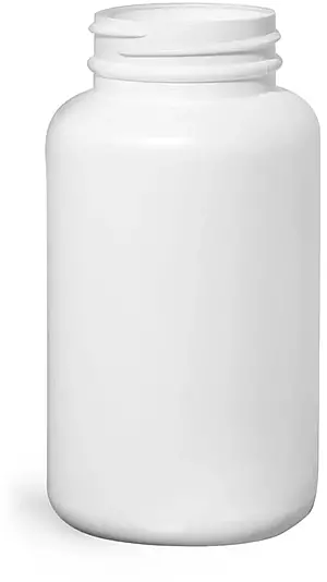 250 cc White HDPE Pharmaceutical Round Bottles (Bulk), Caps NOT Included