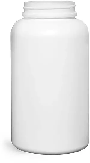 500 cc Plastic Bottles, White HDPE Pharmaceutical Round (Bulk), Caps NOT Included