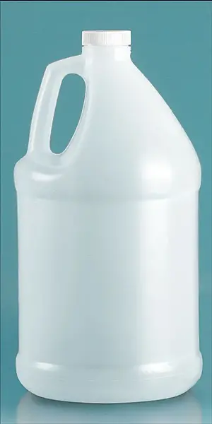 1 gal Natural HDPE Jugs w/ White Ribbed Induction Caps
