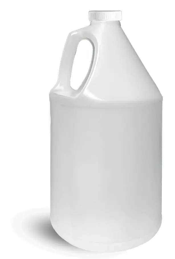 1 Gallon, Standard Natural HDPE Jugs w/ White Ribbed Induction Lined Caps