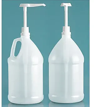 1 gal Natural HDPE Jugs w/ White Industrial Pumps