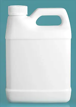 32 oz White HDPE F-Style Jugs w/ White Child Resistant Caps