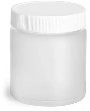 4 oz Natural HDPE Straight Sided Jars w/ Lined Screw Caps