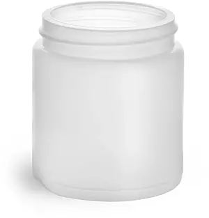 4 oz Natural HDPE Straight Sided Jars (Bulk), Caps Not Included