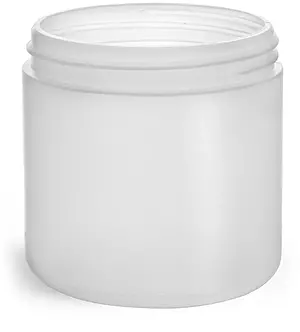 16 oz Natural HDPE Straight Sided Jars (Bulk), Caps Not Included