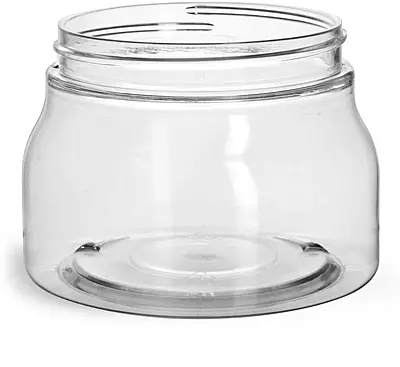 8 oz Clear PET Tuscany Jars Only (Bulk), Caps Not Included