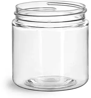 4 oz Clear PET Straight Sided Jars (Bulk), Caps Not Included