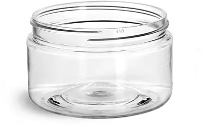 4 oz Clear PET Heavy Wall Jars (Bulk), Caps Not Included