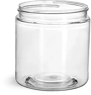 8 oz Clear PET Straight Sided Jars (Bulk), Caps Not Included