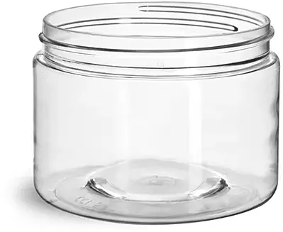 12 oz Clear PET Straight Sided Jars (Bulk), Caps Not Included