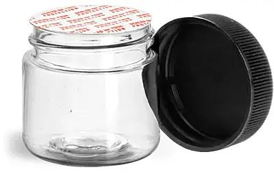1 oz Clear Pet Straight Sided Jars