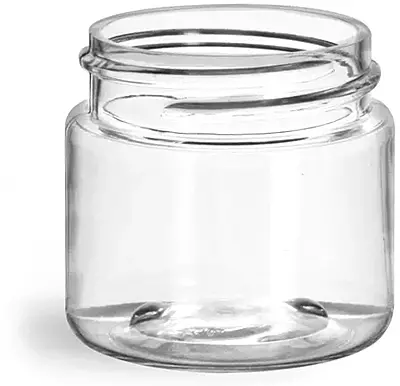 1 oz Clear PET Straight Sided Jars (Bulk), Caps Not Included