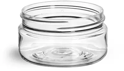 2 oz Clear PET Heavy Wall Jars (Bulk), Caps Not Included