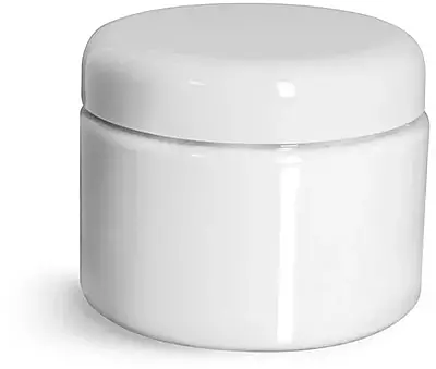 12 oz Plastic Jars, White PET Straight Sided Jars w/ White Lined Dome Caps