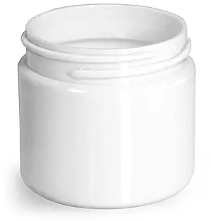 2 oz Plastic Jars, White PET Straight Sided Jars (Bulk) Caps Not Included