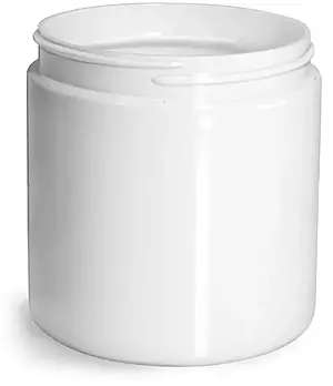 8 oz Plastic Jars, White PET Straight Sided Jars (Bulk) Caps Not Included