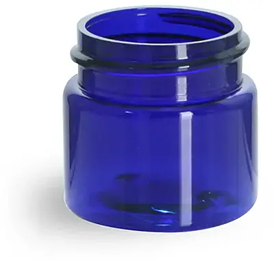 1/2 oz Blue PET Straight Sided Jars (Bulk), Caps Not Included