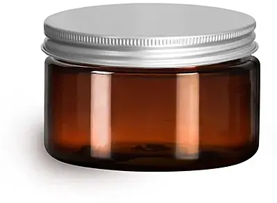 4 oz Amber PET Heavy Wall Jars w/ Lined Aluminum Caps