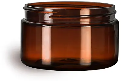 4 oz Amber PET Heavy Wall Jars (Bulk), Caps Not Included