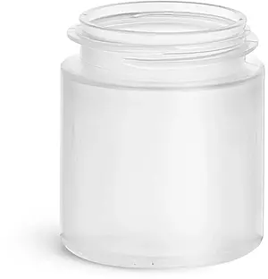 2.25 oz Plastic Jars, Natural Polypropylene Jars (Bulk), Caps Not Included