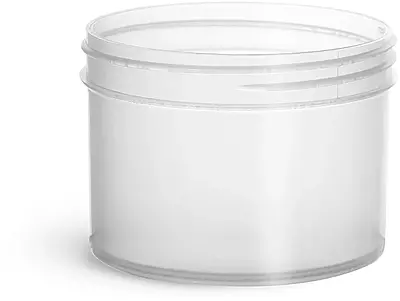 8 oz Natural Polypropylene Jars (Bulk), Caps Not Included