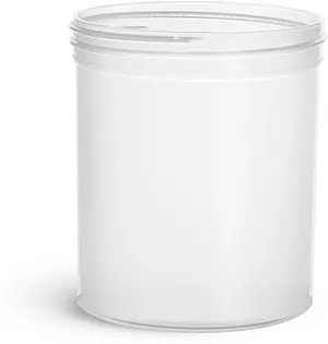 16 oz Natural Polypropylene Jars (Bulk), Caps Not Included