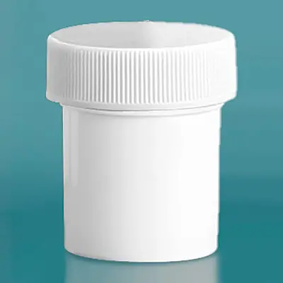 1/2 oz White Polypropylene Jars w/ Unlined Screw Caps