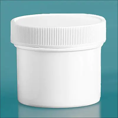 2 oz White Polypropylene Jars w/ Unlined Screw Caps
