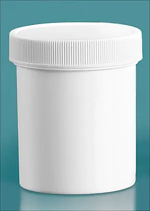 4 oz White Polypropylene Jars w/ Unlined Screw Caps