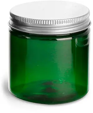 4 oz Green PET Jars w/ F217 Lined Aluminum Caps