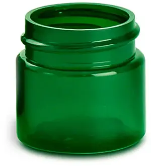 1/2 oz Green PET Straight Sided Jars  (Bulk), Caps Not Included