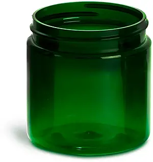 4 oz Plastic Jars, Green PET Straight Sided Jars (Bulk), Caps Not Included