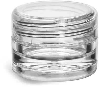 1/8 oz Clear Styrene Jars w/ Dome Caps