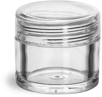 1/4 oz Clear Styrene Jars w/ Dome Caps