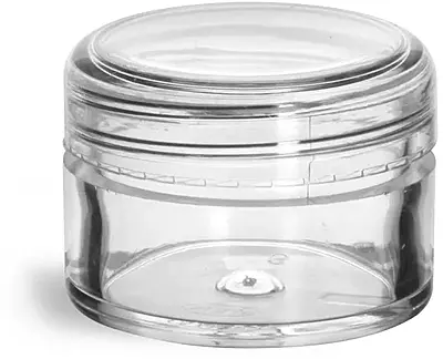 1/2 oz Clear Styrene Jars w/ Dome Caps