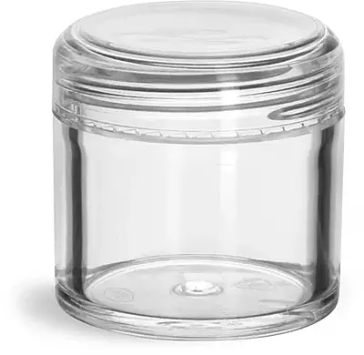 1 oz Clear Styrene Jars w/ Dome Caps