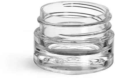 1/8 oz Clear Styrene Thick Wall Jars (Bulk), Caps Not Included
